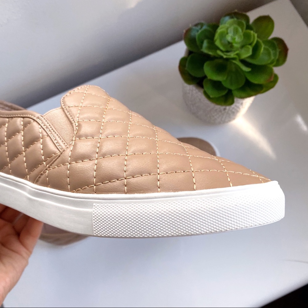 🍂 TAN QUILTED FAUX LEATHER PLATFORM CASUAL SNEAKERS! - Picture 7 of 17
